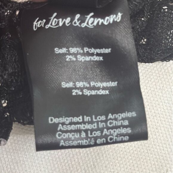 For Love & Lemons Lace Gloves Black and White - Picture 6 of 7